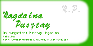 magdolna pusztay business card